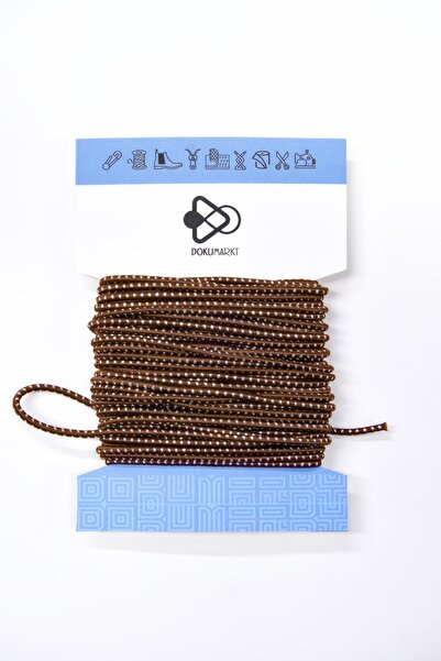 Dokumarkt رباط مطاطي لامع دائري - سلك زخرفي فاخر بطول 10 أمتار