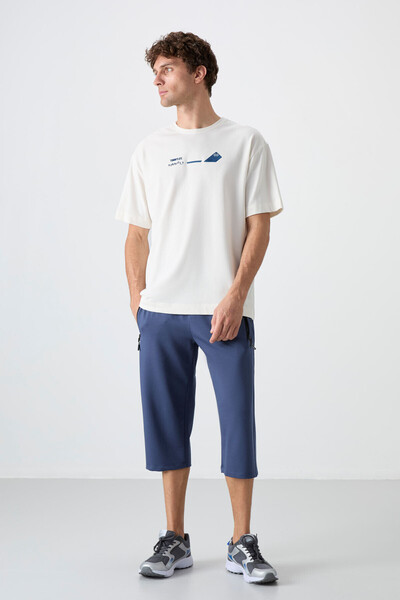 TOMMY LIFE Standard Mold Classic Leg Men's Capri with Petrol Zipper Pocket - 83091