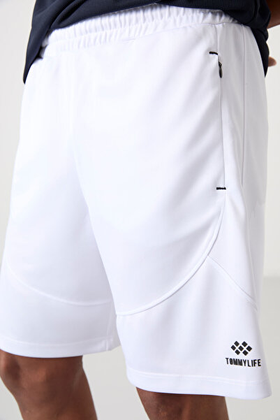 TOMMY LIFE Beyaz Kalın Yumuşak Comfort Fit Erkek Şort - 81271
