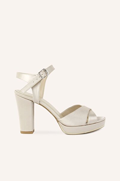 MARCATELLI Champagne Satin Lindon Heeled Sandals
