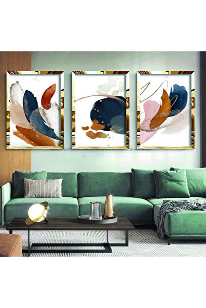 KOLAJTASARIM Set de pictură în acuarelă abstractă în tonuri pastel, cu cadru ...