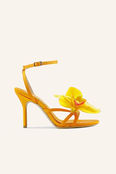 MARCATELLI Turuncu Saten Florence Topuklu Sandalet