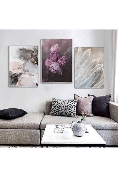 KOLAJTASARIM Narin Dokunuşlar: Abstrakt Formlar Ve Florar Zarafet Metal Çerçe...
