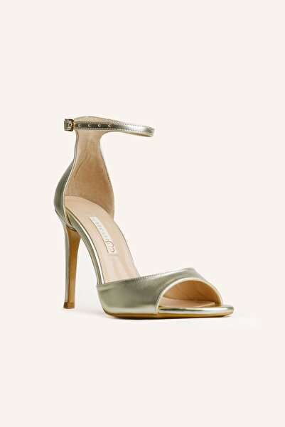 MARCATELLI Gold Leroy Single Strap Heeled Sandals