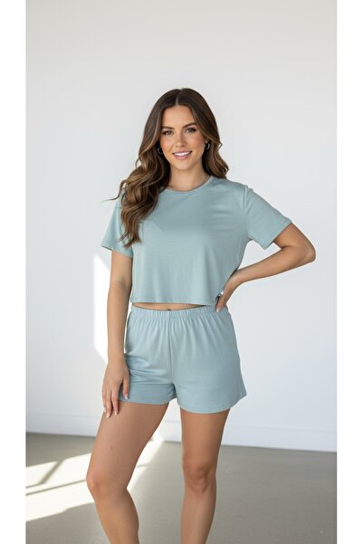 Merlot Σετ Πιτζάμες Πλεκτό T-Shirt Σορτς