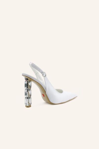 MARCATELLI White Satin Icon Heeled Bridal Shoes