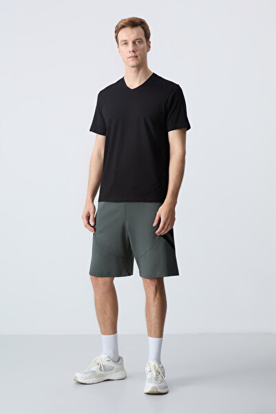AIR JONES Khaki Cotton Basic Men's Shorts - Thick Soft Texture, Standard Fit - 81281