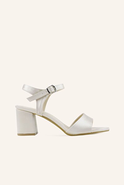 MARCATELLI Şampanya Saten Ivy Tek Bant Topuklu Sandalet