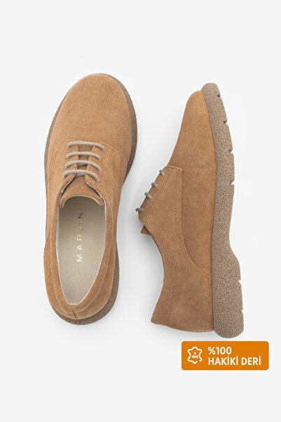 Marjin Női valódi bőr Oxford cipők Fűzős alkalmi cipők Allen Suede