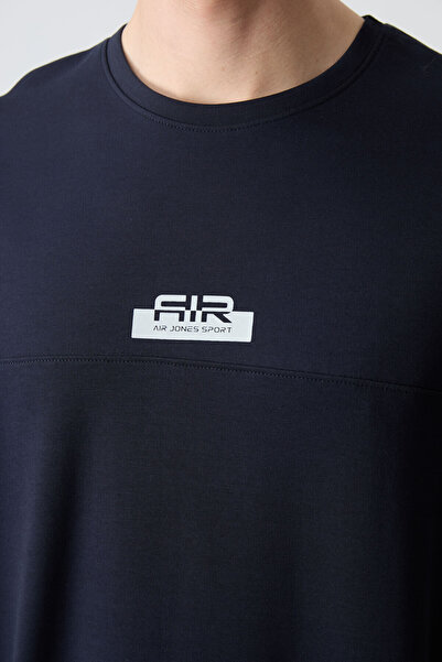 AIR JONES Thick Soft Textured Navy Blue Men's Oversize Shorts Set - 85259