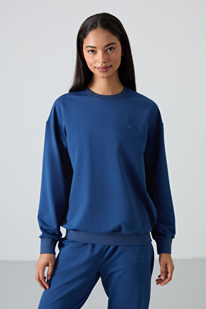 TOMMY LIFE Parliament Basic Cotton O Neck Oversize Rubber Leg Women's Tracksuit Set - 95287