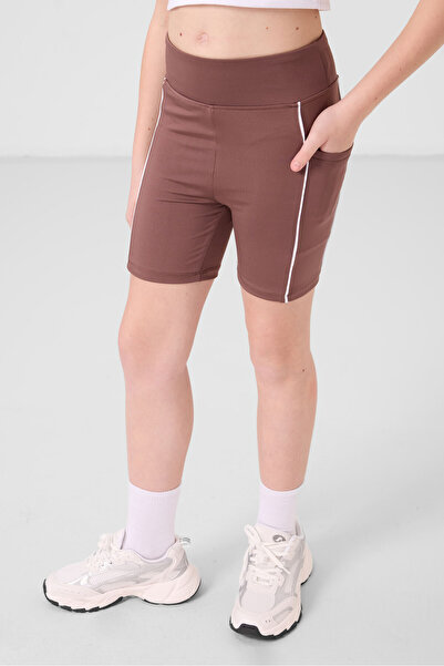 TOMMY LIFE Καφέ Stretchy Standard Fit Basic Performance Κοριτσίστικο κολάν - ...