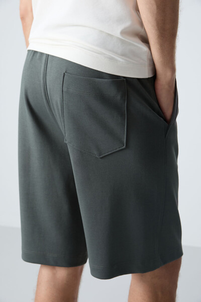 AIR JONES Thick Soft Textured Khaki Cotton Men's Shorts - Standard Fit - 81275