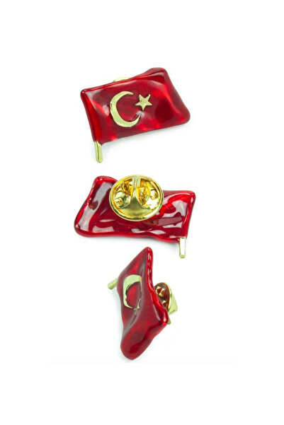 bidünyamadalya Türk bayrağı yaka rozeti Özel Mineli Gold Rozet 1 adet