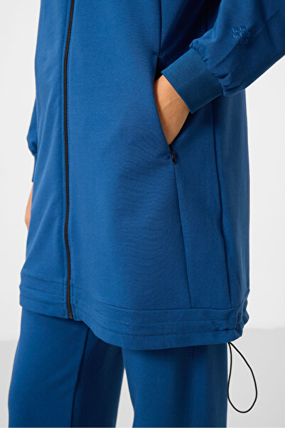 TOMMY LIFE Parliament Stand Collar Zippered Cotton Women's Tracksuit Tunic Suit - 95346