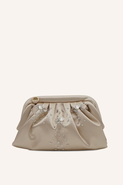 MARCATELLI Şampanya Saten Tiara Abiye Çanta