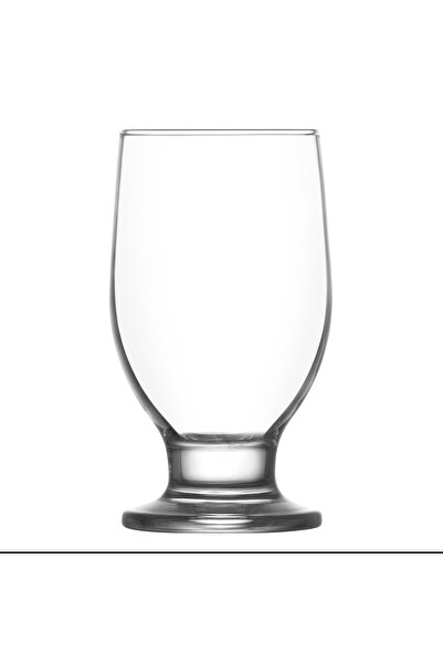 LAV Rena Glass Soft Drink Cup Set of 6 305 ml with Lid (Dessert Serving, Ice Cream Cup, Water Cup)