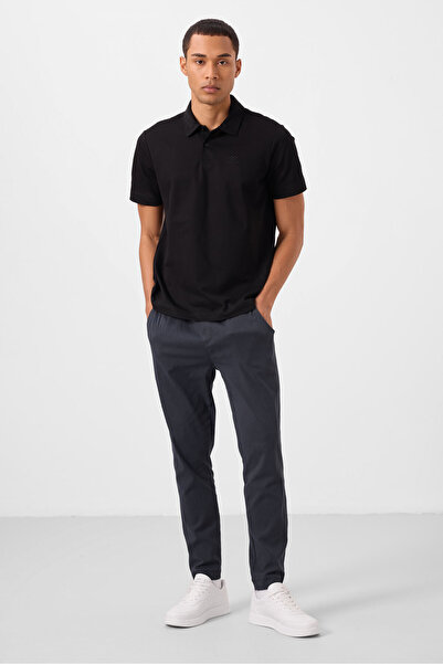 TOMMY LIFE Gray Standard Fit Woven Lightweight Stretchy Chino Men's Trousers - 82180