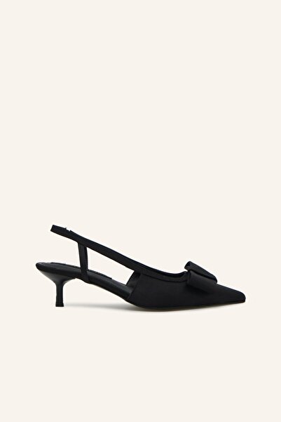 MARCATELLI Siyah Saten Ellina Topuklu Ayakkabı