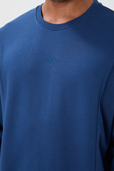 TOMMY LIFE Parliament Compact Cotton Thick Smooth Textured O Collar Comfort Fit Men's Tracksuit Set -85263