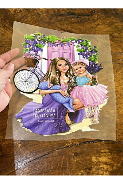 Gönülden Tasarım 22x18 cm Armadură Imprimată Transfer Mamă Copii Fițiți Cu Fierul