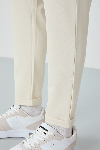 AIR JONES Μπεζ επιφάνεια με υφή Standard Fit Ανδρική φόρμα κάτω - 82154