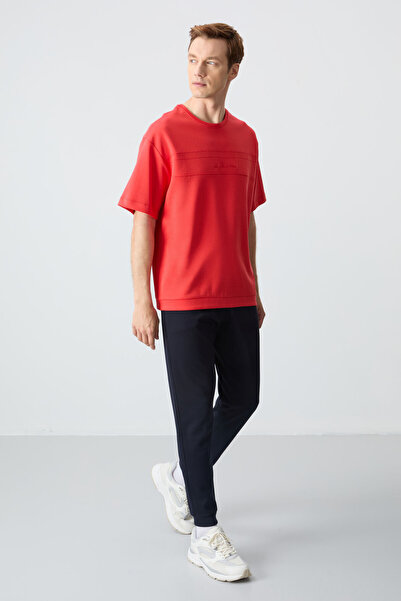 AIR JONES Fiesta Navy Blue Men's Oversize Tracksuit Set - Cotton, Thick Soft Texture - 85261