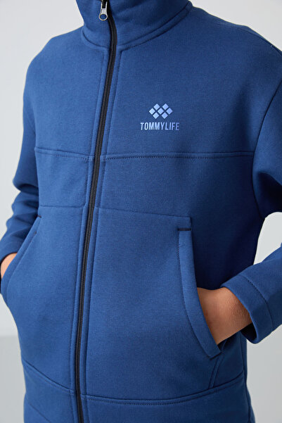 TOMMY LIFE Парламент Бавовняний Товстий Внутрішній Пухнастий М'яка Тканина Стандартний Крій Вишитий Хлопчачий Світшот - 11245