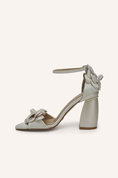 MARCATELLI Satin Mira Thick Heel Bridal Shoes