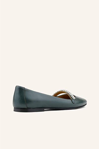 MARCATELLI Green Katre Leather Ballerinas