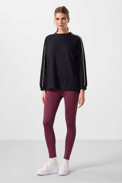 TOMMY LIFE Bordo Esnek Standart Fit Performans Kadın Tayt - 94667