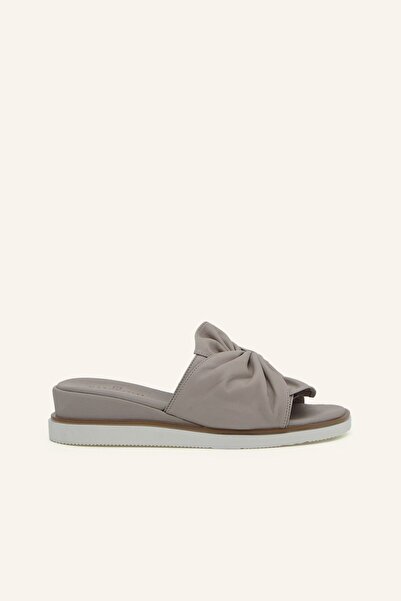 MARCATELLI Taş Rengi Deri Terlik