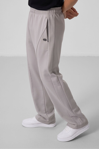 TOMMY LIFE Ανδρικό παντελόνι Palazzo με υφή επιφάνειας πέτρας - 82171