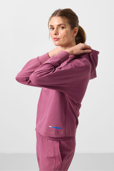 TOMMY LIFE Soft Cherry Hooded Oversize Women's Tracksuit Set - 95336