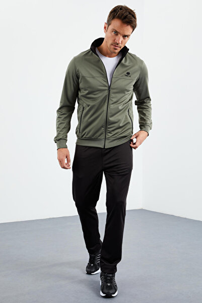 TOMMY LIFE Σετ ανδρικής φόρμας Çağla με φερμουάρ μαύρου γιακά - 85162