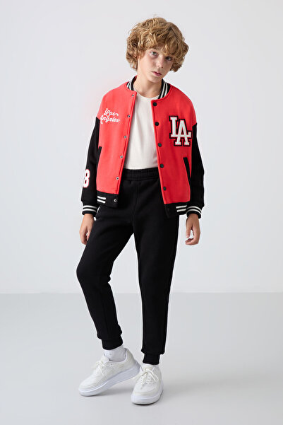 TOMMY LIFE Fiesta Cotton Thick Inner Fleece Soft Textured Standard Fit Embroidered Boys College Jacket - 11258