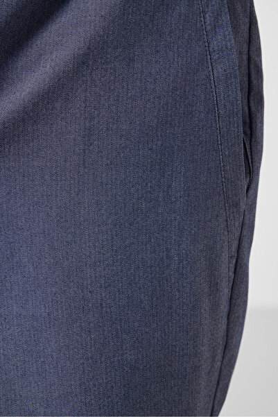 TOMMY LIFE Kot Lacivert Standart Fit Dokuma Hafif Esnek Chino Erkek Şort - 81292