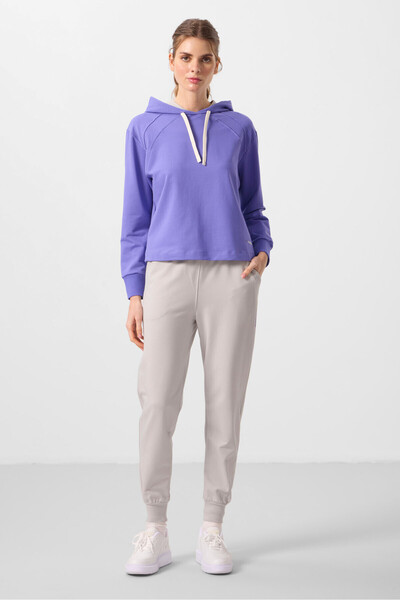 TOMMY LIFE Light Magenta-Stone Hooded Oversize Women's Tracksuit Set - 95336