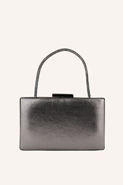 MARCATELLI Antrasit Sıvama Kare Abiye Çanta