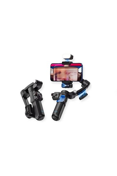 Mi7a M03 3 Eksenli Telefon Gimbalı - Kamera Takip Özellikli, LED Işık + Dahil...