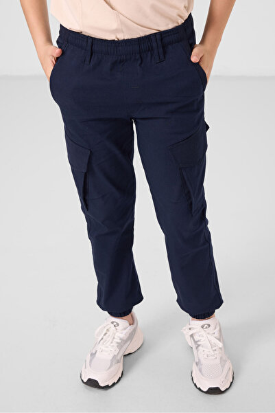 TOMMY LIFE Navy Blue Standard Fit Woven Lightweight Flexible Chino Boys' Trousers - 11271