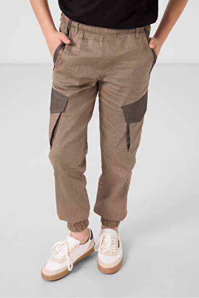 TOMMY LIFE Camel Standard Fit Woven Lightweight Flexible Chino Boys' Trousers - 11271