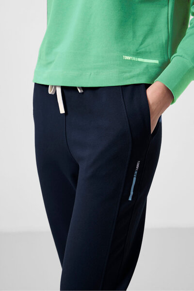 TOMMY LIFE Water Green-Navy Blue Hooded Oversized Women's Tracksuit Set - 95336