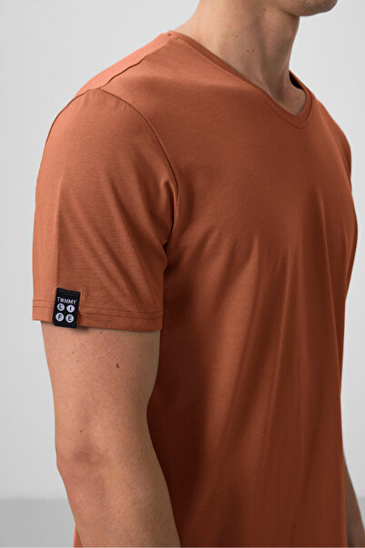 TOMMY LIFE Tarçın Basic Short Sleeve Standard Fit V-Neck Men's T-Shirt - 87912