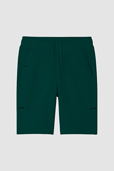 TOMMY LIFE Çam Yeşil Rahat Form Bağcıklı Cep Detaylı Battal Büyük Beden Erkek Şort - 81297