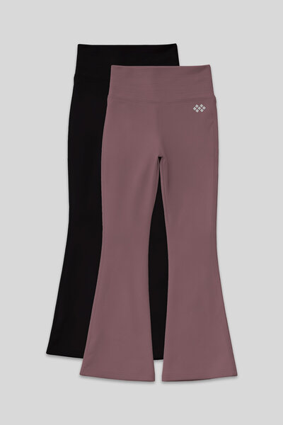 TOMMY LIFE Еластични испански клинчета, 2 броя, черно-розови, с мотив сушени рози, чорапогащи за момичета - 75193