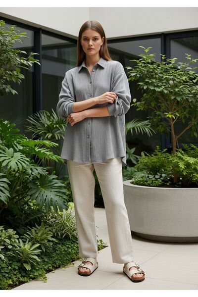 COMBİNE MİCHAİL Cămașă de vară pentru femei New Season, gri