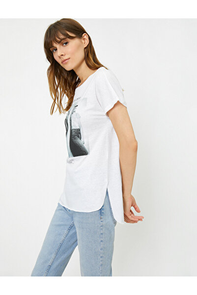 Koton Dámské bílé tričko 5YAK13706QK