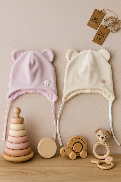 greenmoss Dış Kısmı Polar İç Kısmı %100 Pamuk Bebek Bere