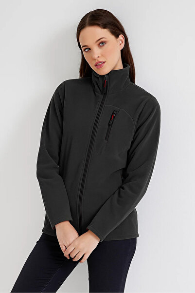 COMBİNE MİCHAİL Jachetă pentru femei, antracit, cu fermoar complet, pentru exterior, cu 3 buzunare